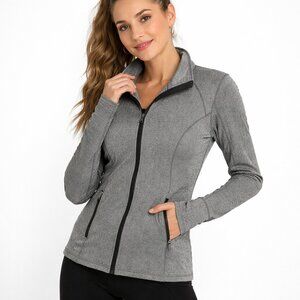 CALIA Carrie Underwood Gray Herringbone Zip Jacket Athletic Athleisure Layer L